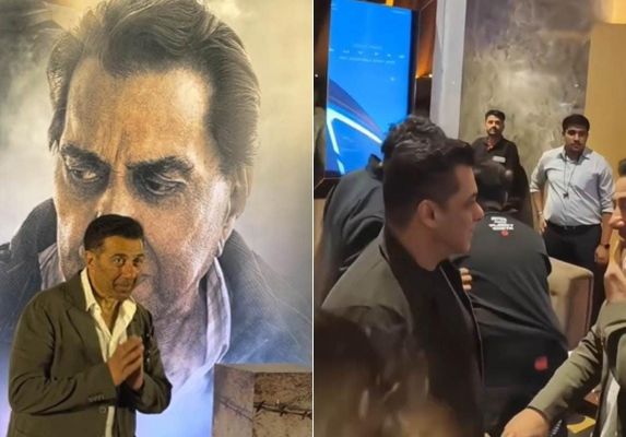  'इक्कीस' की स्क्रीनिंग पर भावुक हुए सनी देओल और सलमान खान