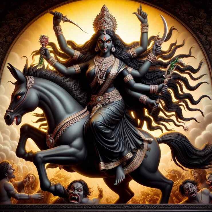 नवरात्र का सातवाँ दिन:- माता कालरात्रि की पूजा-अर्चना