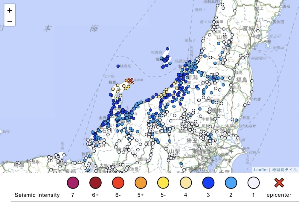 जापान के इशिकावा प्रांत में 5.9 तीव्रता का भूकंप, बुलेट ट्रेनों को अस्थाई तौर पर रोका गया