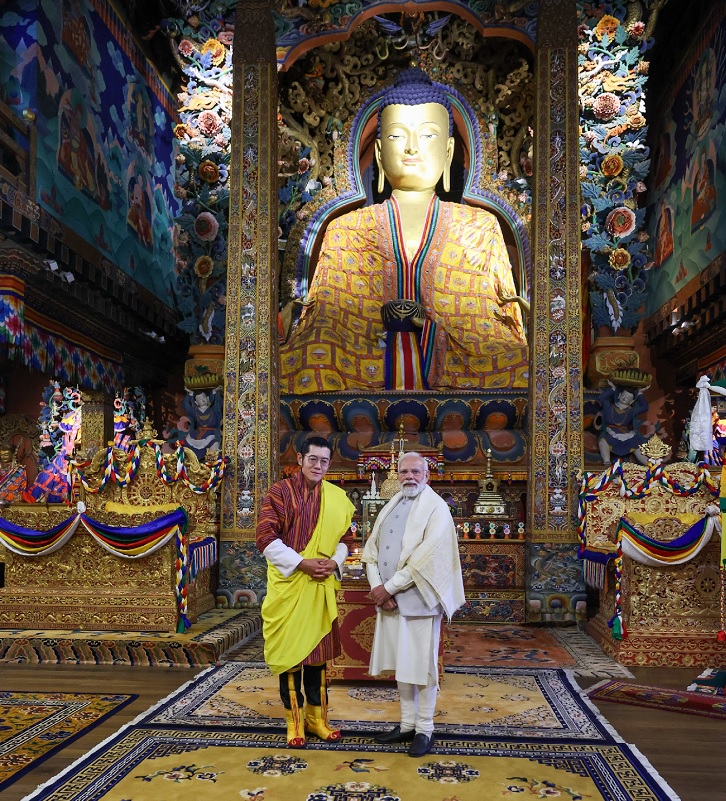 प्रधानमंत्री मोदी के भूटान दौरे का समापन वैश्विक शांति प्रार्थना उत्सव के बीच आज