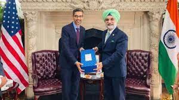 Sundar Pichai meets Indian ambassador in the US, discusses Google's commitment to India