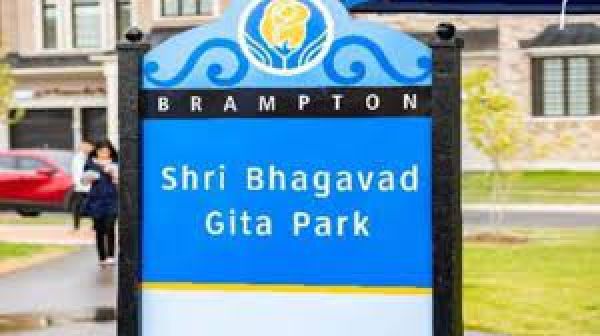Canadian authorities deny vandalism at Shri Bhagavad Gita Park in Brampton city