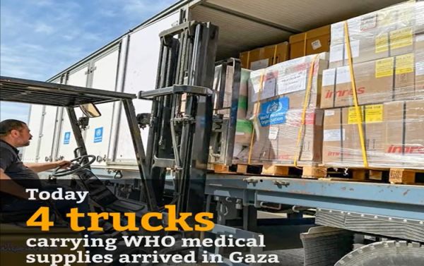 इज़राइल-हमास युद्ध के बाद मानवीय सहायता ले जाने वाले ट्रकों ने पहली बार मिस्र की सीमा से गजा में प्रवेश किया