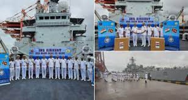  श्रीलंका की राजधानी पहुंचा भारतीय नौसेना का समुद्री जहाज