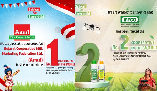  आईसीए वैश्विक रैंकिंग में इफको और अमूल ने हासिल किया शीर्ष स्थान