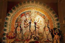 Durga Puja: Mahatma Gandhi-like Mahishasura at Calcutta venue