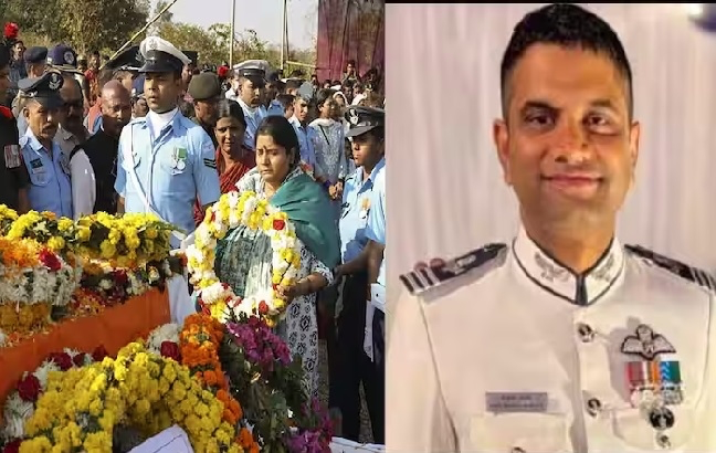 मिराज के पायलट विंग कमांडर हनुमंत राव का सैन्य सम्मान के साथ अंतिम संस्कार