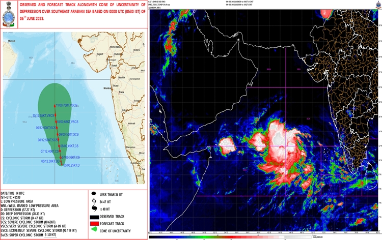 अरब सागर पर एक दबाव का उत्तर-पश्चिम की ओर बढ़ने और अगले 24 घंटे में एक चक्रवाती तूफान में बदलने की आशंका