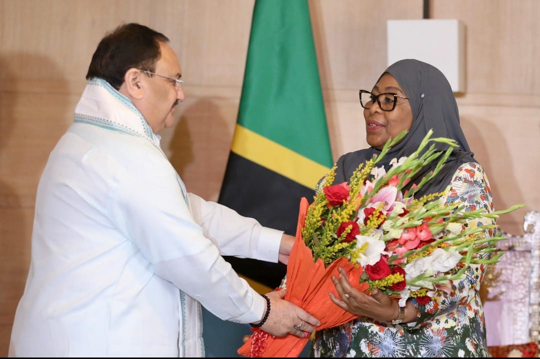 नड्डा ने तंजानिया की राष्ट्रपति से की मुलाकात