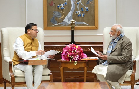 उत्तराखंड के मुख्यमंत्री धामी ने प्रधानमंत्री से की मुलाकात