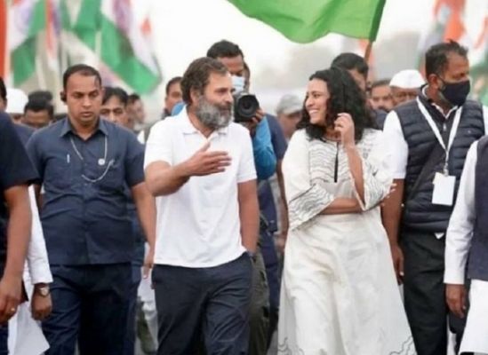 भारत जोड़ो यात्रा में शामिल हुईं अभिनेत्री स्वरा भास्कर