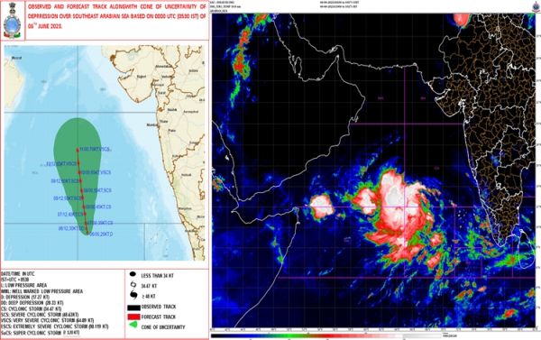 अरब सागर पर एक दबाव का उत्तर-पश्चिम की ओर बढ़ने और अगले 24 घंटे में एक चक्रवाती तूफान में बदलने की आशंका