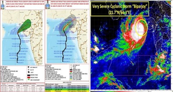 मौसम विभाग ने सौराष्ट्र और कच्छ के तटों पर चक्रवाती तूफान बिपरजॉय के लिए रेड अलर्ट जारी किया