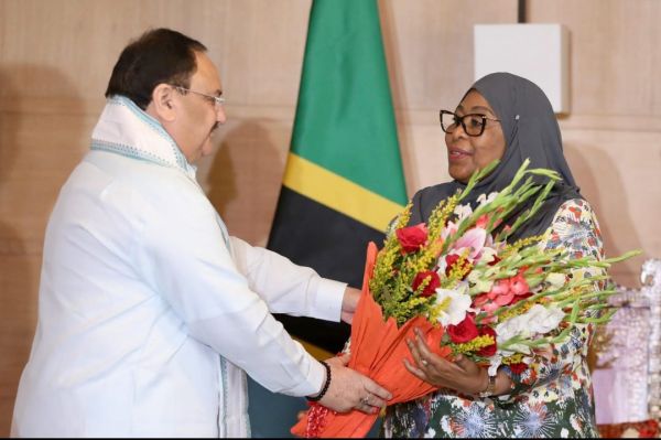 नड्डा ने तंजानिया की राष्ट्रपति से की मुलाकात