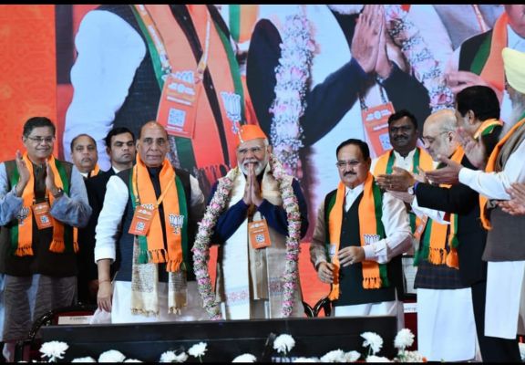 भाजपा के राष्ट्रीय अधिवेशन में 'विकसित भारत, मोदी की गारंटी' राजनीतिक प्रस्ताव पारित