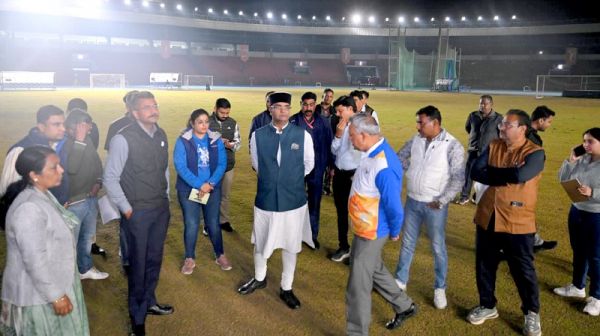 मंत्री सारंग ने रात्रि में खेलो एमपी यूथ गेम्स प्रतियोगिताओं के शुभारंभ समारोह की तैयारियों का लिया जायजा