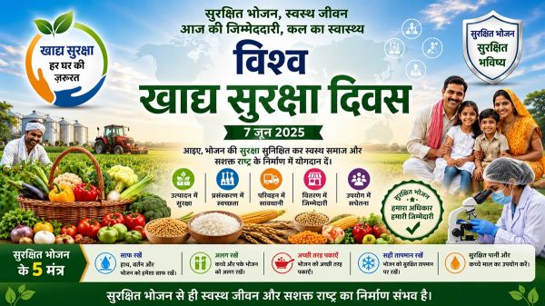 विश्व खाद्य सुरक्षा दिवस : सुरक्षित आहार से ही स्वस्थ समाज और सुरक्षित भविष्य का निर्माण संभव