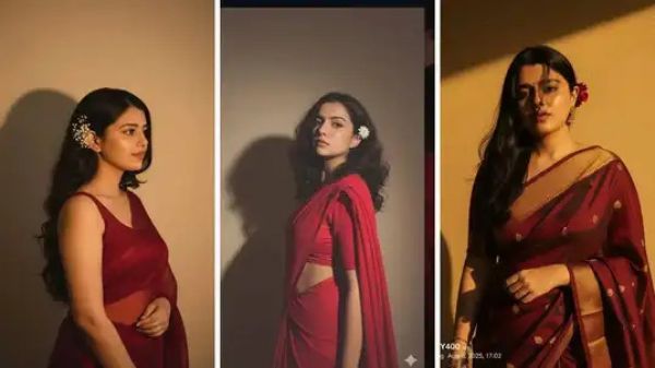 लाल साड़ी से लेकर बनारसी तक &ndash; अब हर लुक में देखें खुद को, वो भी कुछ ही मिनटों में!