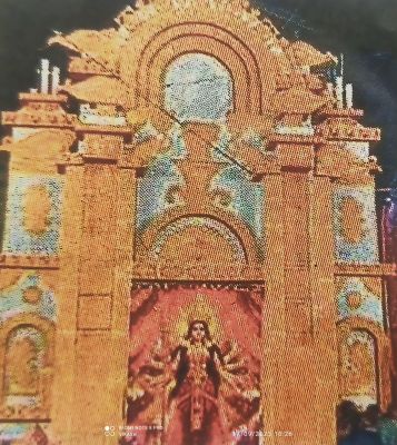 भुतहा तालाब दुर्गा पूजा समिति इस वर्ष काल्पनिक मंदिर का बना रही है पंडाल